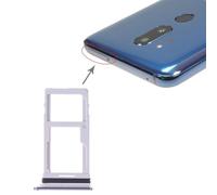 ZZjingli SIM Card Tray + SIM Card Tray/Micro SD Card Tray for LG G7 ThinQ G710 G710EM G710PM G710VMP G710ULM(Silver)