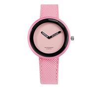 ZZjingli Simple Style Round Dial Matte Leather Strap Quartz Watch for Men/Women (Color : Pink)