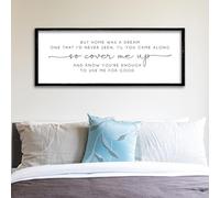 ZZJJHYWGQ Romantic Quote Wall Art So Cover Me Up Sign 32"×12" Inspirational Home Was A Dream Decor Rustic Large Wood Framed Print for Bedroom Living Room Couples Motivational Wall Hanging (Black)