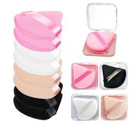 ZZJKeep 8 Pieces Triangle Powder Puff with 4 Travel Cases, Triangle Makeup Puff, Reusable Velour Cosmetic Foundation Blender Sponge for Loose Powder Body Powder, Beauty Makeup Tools (4 colors)