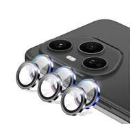 zZjoOoj Camera Protector for Honor 400 Pro 5G for Tempered Glass, 9H Tempered Glass, Individual Metal Ring Cover, HD Clear, Set of 2 (Colourful & Black)