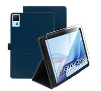 zZjoOoj Case for Doogee U13 Tablet Case 13 Inches, Ultra Thin PU Case Cover, Tablet Protection Bundle with 1 Piece 9H Hardness Anti-Scratch Film, Vertical Stand Function and Hand Strap, Navy Blue