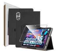 zZjoOoj Case for SVITOO P11 Tablet Case 11 Inches, Ultra Thin PU Case Cover, Tablet Protection Bundle with 1 Piece 9H Hardness Anti-Scratch Film, Vertical Stand Function and Hand Strap, Black