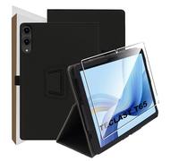 zZjoOoj Case for Teclast T65 13.4 Inch Tablet Protective Case, Ultra Thin PU Case Cover, Tablet Protection Bundle with 1 Piece 9H Hardness Anti-Scratch Film, Vertical Stand Function, Black