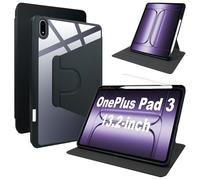 zZjoOoj for OnePlus Pad 3 Case 13.2 inches with Pen Slot, Lightweight and Scratch Resistant, PC 360°Swivel case for OnePlus Pad 3, Black