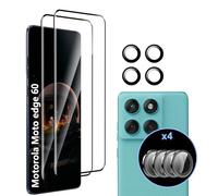 zZjoOoj Screen Protector Compatible with Motorola Moto Edge 60/60 Fusion/60 Pro for Tempered Glass, Pack of 2 3D Screen Protector & 1 x Camera Protective Film, 9H Hardness, Anti-Scratch, Bubble-Free