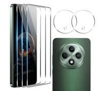 zZjoOoj Screen Protector for Oppo Reno 12F/12FS, Pack of 3 Tempered Glass with 2 Camera Protection, 9H Hardness, HD Clear, Anti-Scratch