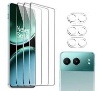 zZjoOoj Tempered Glass Screen Protector for OnePlus Nord 4, Pack of 3 + 3 Screen Protectors and Camera Protection, 9H Hardness, Bubble-Free