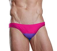 ZZKKO Men Swim Brief Bikini Bisexual Flag Gay Pride Flag Beach Bikini for Men Swim Underwear Medium