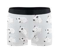 ZZKKO Men's Underwear Briefs Cute Bull Terriers Mens Underwear Boxer Briefs Men's Cotton Trunks Underwear Coverd Waistband Comfort and Soft L