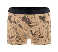 ZZKKO Men's Underwear Briefs Wild West Guitar Cowboy Guns Men's Boxer Briefs,Trunks Underwear for Men S-XXL