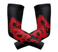 ZZKKO Red Dragon Cooling Arm Sleeves Cover Uv Sun Protection for Men Women Running Golf Cycling Arm Warmer Sleeves 1 Pair