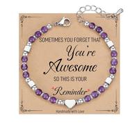 ZZLAY Personalized Fashion Heart - shaped Beaded Bracelet for Women - A Thoughtful Gift for Your Best Friends, Close Pals, Soulmates and Intimate Friends, M, Stainless Steel, no gemstone