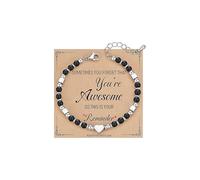 ZZLAY Personalized Fashion Heart - shaped Beaded Bracelet for Women - A Thoughtful Gift for Your Best Friends, Close Pals, Soulmates and Intimate Friends, M, Stainless Steel, no gemstone