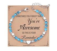 ZZLAY Personalized Fashion Heart - shaped Beaded Bracelet for Women - A Thoughtful Gift for Your Best Friends, Close Pals, Soulmates and Intimate Friends, M, Stainless Steel, no gemstone