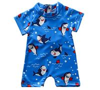 ZZLBUF Baby Boy Swimsuit Swimming Costume Toddler Boys Shark Swimwear Rash Guard One Piece Beach Swimwear Infant Bathing Suits (A6# Blue, 2-3 Years)