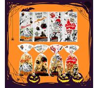 ZZLBZN 25 Pcs Halloween Bags for Sweets and Cookies - Cellophane Party Favor Bags for Halloween