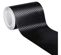 ZZLBZN Carbon Fibre Vinyl Wrap, 5m Roll Black Protective Film Car Sticker, Door Sill Protector Strips, Universal Car Accessories, 3D Effect for Car Door & Rear Bumper