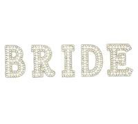 ZZLBZN Iron on Letters for Clothes Bride Letters, Bride Bling Diamond Pearl Letter Bride Rhinestone Iron on Patches Letter Sew On Patches for Clothing Hats Shoes DIY Art Crafts Supplies