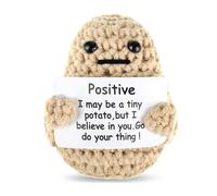 ZZLBZN Mini Funny Potato, Good Luck Gifts, Funny Knitting Wool Potato Doll, Funny Potato Novelty Gifts Positive Gifts with Positivity Affirmation Cards for Birthday Gifts Encouragement
