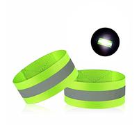 ZZLBZN Reflective Armbands, 2Pcs Reflective Wrist Strap Running Safety Reflective Wristbands, High Visibility Armbands Self-adhesive Reflective Bands for Walking, Cycling, Night Sports and Dog Walking