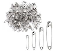 ZZLBZN Safety Pins, 100Pcs Sliver Safety Pins for Clothes, Strong Nickel Plated Steel Rust Resistant Sewing Accessories for Clothes Arts Crafts DIY Pinning Hemming Dressmaking 4 Sizes-18 22 28 38mm