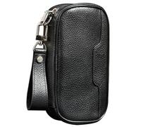 ZZlei2yu-12 Cigar Case Cow Leather Cigarette Pipe Bag Pack Multifuntion Cigar Cigarette Storage Bag Smoking Accessories Bag Case Pipe Pack Humidor Case(Black)