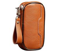 ZZlei2yu-12 Cigar Case Cow Leather Cigarette Pipe Bag Pack Multifuntion Cigar Cigarette Storage Bag Smoking Accessories Bag Case Pipe Pack Humidor Case(Bruin)