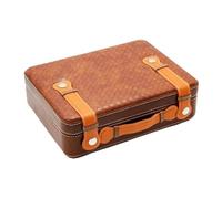 ZZlei2yu-12 Cigar Case High Grade Mat Tote Style Snow Pine Cigar Box Outdoor Travel Portable Cigar humidor Tool Cigar Humidor Case(Bruin)