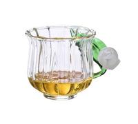 ZZlei2yu-12 Drinking Glasses Hand-Blown Glass Cup with Lily-of-the-Valve Handle, 135ml Clear Borosilicate Coffee/Tea Cups