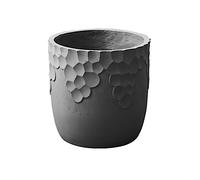 ZZlei2yu-12 Plant Pots Floor Plant Pots Grape Pattern Solid Color Round Lovely Flower Simple Decoration Large Planters Home Green Cultivation Pot(Black,Small)
