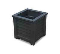 ZZlei2yu-12 Plant Pots Plant Pots Square Solid Color Simple Flower with Drainage Plastic Imitation Wood Look Succulent Green Cultivation(Black)