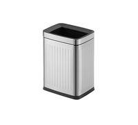 ZZlei2yu-12 Trash Can Double-layer Stainless Steel Trash Can Waste Basket Open Top Trash Bin Garbage Container Bin(Silver)