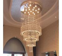 ZZLHY 18-Light Large Luxury Crystal Chandelier, Grand Raindrop Flush Mount Ceiling Light Fixture for Foyer, Staircase, Entrance (Diameter: 31.5", Height: 79")