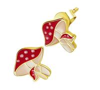 ZZLHY 2 Pairs Maple Leaf Earrings Mushroom Earrings Ear Cuff Earrings Halloween Silver Earrings Man