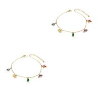 ZZLHY 2 Pcs Small Dinosaur Necklace Jewelry for Teen Lady Necklace Jewelry for Golden Zircon