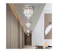 ZZLHY 3 Color Light 18W Hanging Chandelier Semi Flush Mount Crystal Ceiling,for Various Rooms
