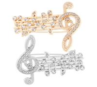 ZZLHY 4 Pcs Musical Note Brooch Guitar Decor Guitar Capo Miss Alloy Artificial Rhinestone Decoration