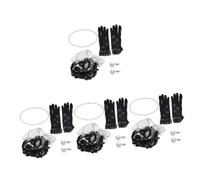 ZZLHY 4 Sets Tea Party Hat Women Earrings Vintage Earrings for Women Veils for Brides Black Zinc Alloy