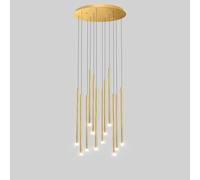 ZZLHY 8 Lights Large Foyer Entryway Farmhouse round Chandelier Linear Cluster Lightd Long Strip Ceiling Hanging Lamp for Staircase Dining Living Room Bedro/D12 Light