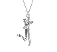 ZZLHY 925 Sterling Silver Hug Necklace For Women And Men, Hug Couple Necklace Classic Embrace Little People Charm Couple Pendant Necklace Punk Lovers' Hug, Hugs And Kisses Necklace