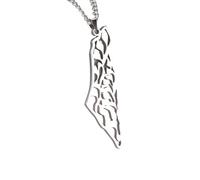 ZZLHY 925 Sterling Silver Palestine Necklace For Men, Palestine Map Necklace Pendant Arabic African Palestine Jewelry, Palestine Necklace For Women, Palestine Necklace Gold