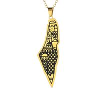 ZZLHY 925 Sterling Silver Palestine Necklace For Men, Palestine Map Necklace Pendant Arabic African Palestine Jewelry, Palestine Necklace For Women, Palestine Necklace Gold