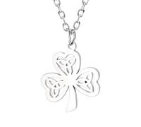 ZZLHY 925 Sterling Silver Patricks Day Necklaces For Women And Men, Patrick Symbol Charm Necklace Shamrock Lucky Three Leaf Heart Trinity Knot Triquetra, Patricks Day Beads Bulk