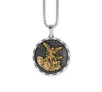 ZZLHY 925 Sterling Silver Saint Michael Necklace For Women And Men, Religion Michael Medallion Necklace, Faith Protection Chain Amulet, Michael Necklace, Saint Michael Pendant For Men