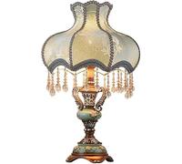 ZZLHY Ancient Style Resin Desk Lamp Fabric Continental Table Light Decorate Read Work Desktop Lights Button Switch,Chandelier