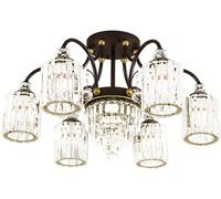 ZZLHY Black Crystal Chandelier - Large Pendant Light Fixture, Semi Flush Mount Ceiling Light, Black and Gold, 90x42cm, for Bedroom, Living Room, Hallway(76x45cm)