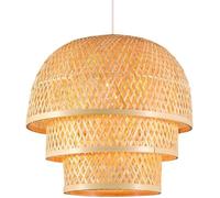 ZZLHY Boho Natural Rattan Kitchen Island Light Rural Farmhouse Hand Woven Lantern Hanging Lamp Japanese Retro Style Dining Table Chandelier for Bedroom Living Room
