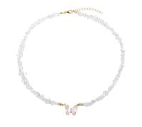 ZZLHY Butterfly Necklace For Women, Colorful Butterfly Quartzs Pendant Necklaces Natural Stone Amethysts Neckalce, Butterfly Choker Necklace, Pink Butterfly Necklace, Blue Butterfly Necklace