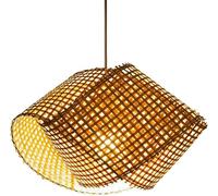 ZZLHY Cage Lamp Shade Handmade Pendant Lights Geometric - Woven Chandeliers Farmhouse Decor Large Wicker Rattan Basket Light Fixture,for Various Rooms